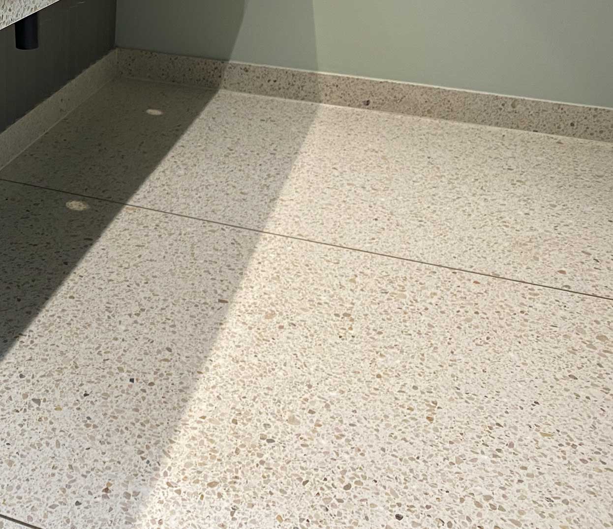 terrazzo skirting board in bathrooms