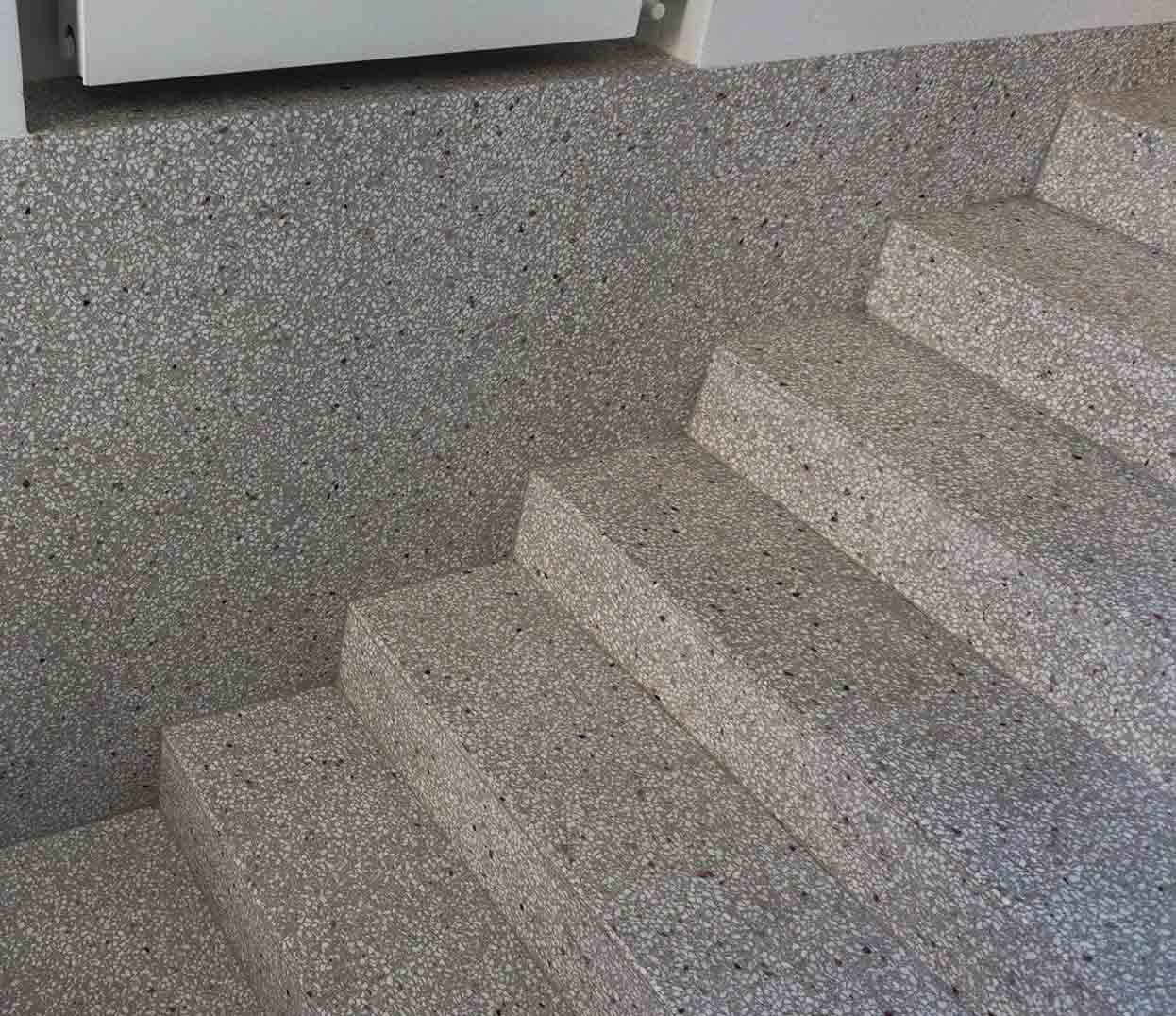 concrete look resin terrazzo