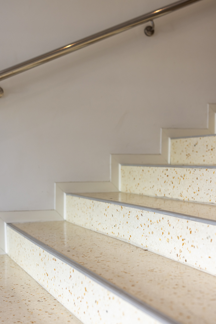 close-up stairs terrazzo