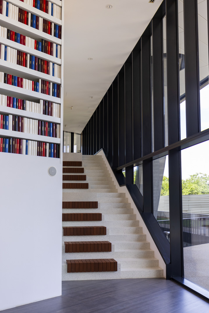 terrazzo stairs and wood