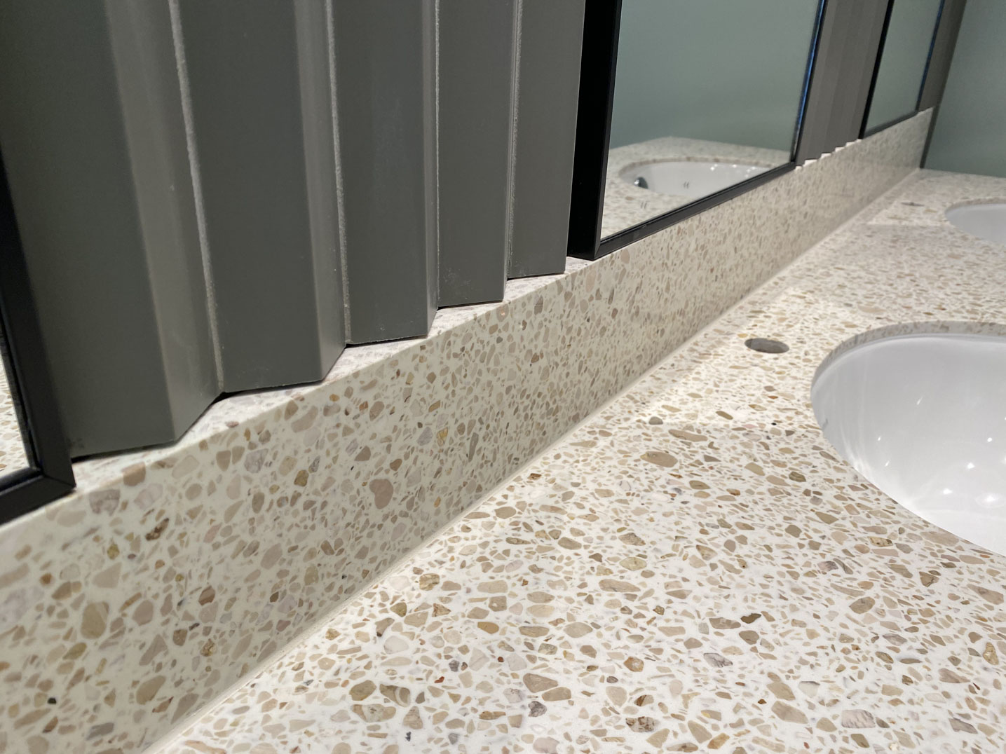 beige terrazzo in bathroom vanities