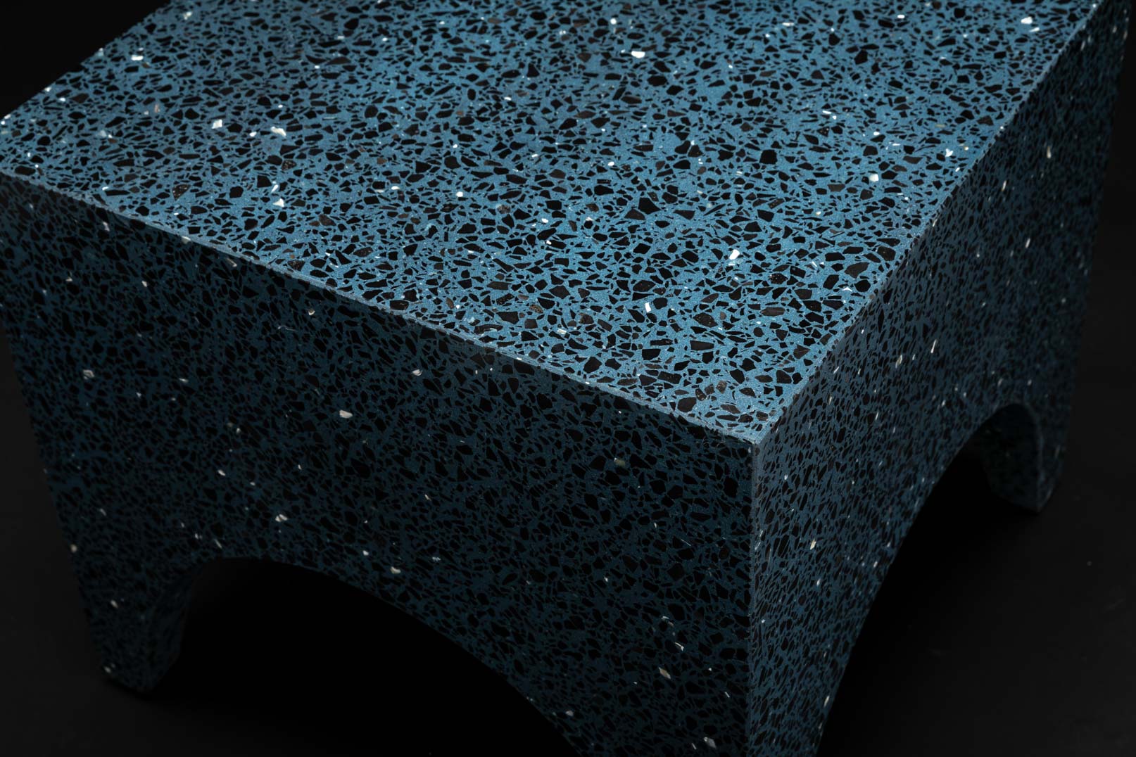 blue and black terrazzo