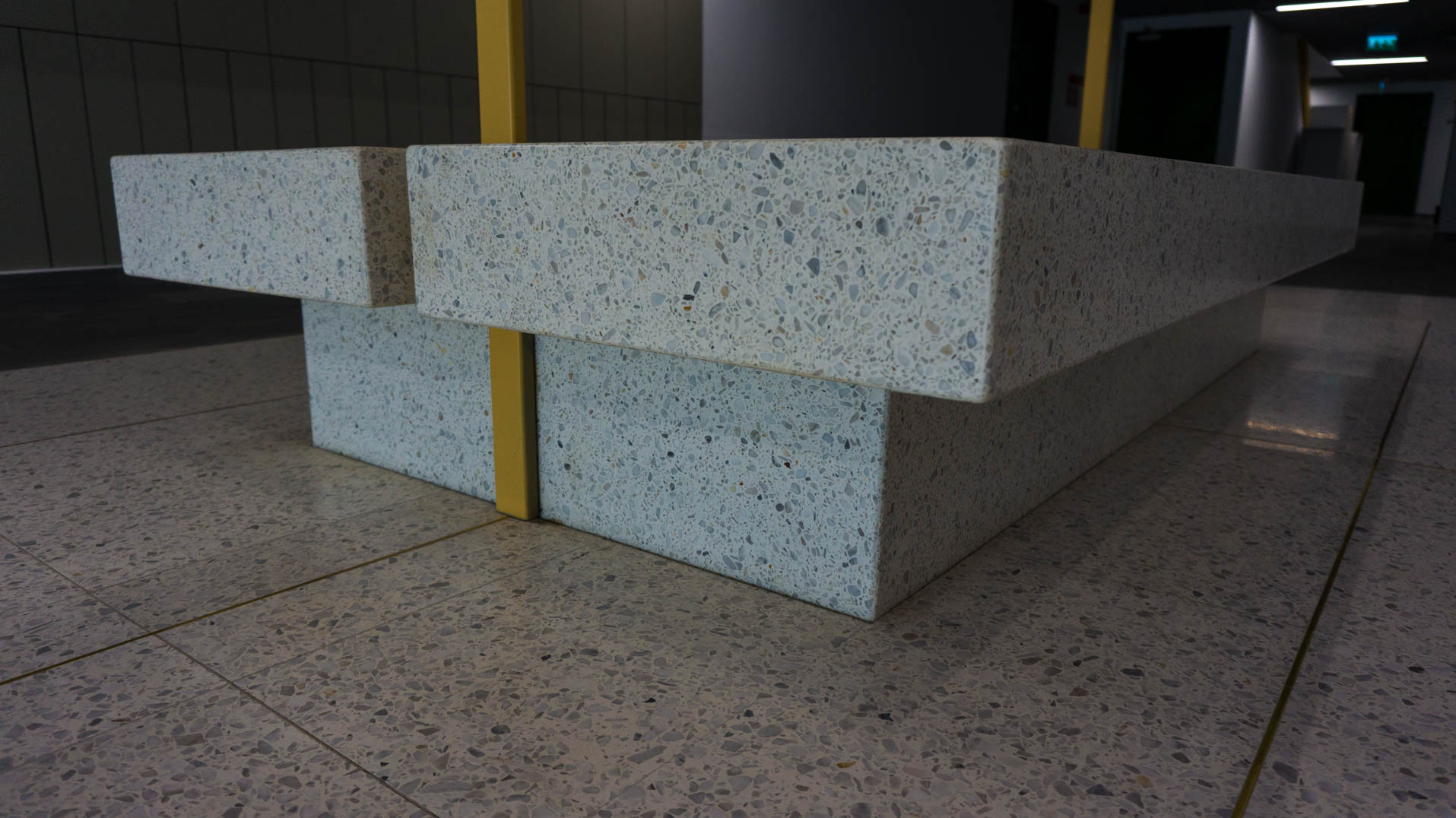 epoxy terrazzo interior lobby bench