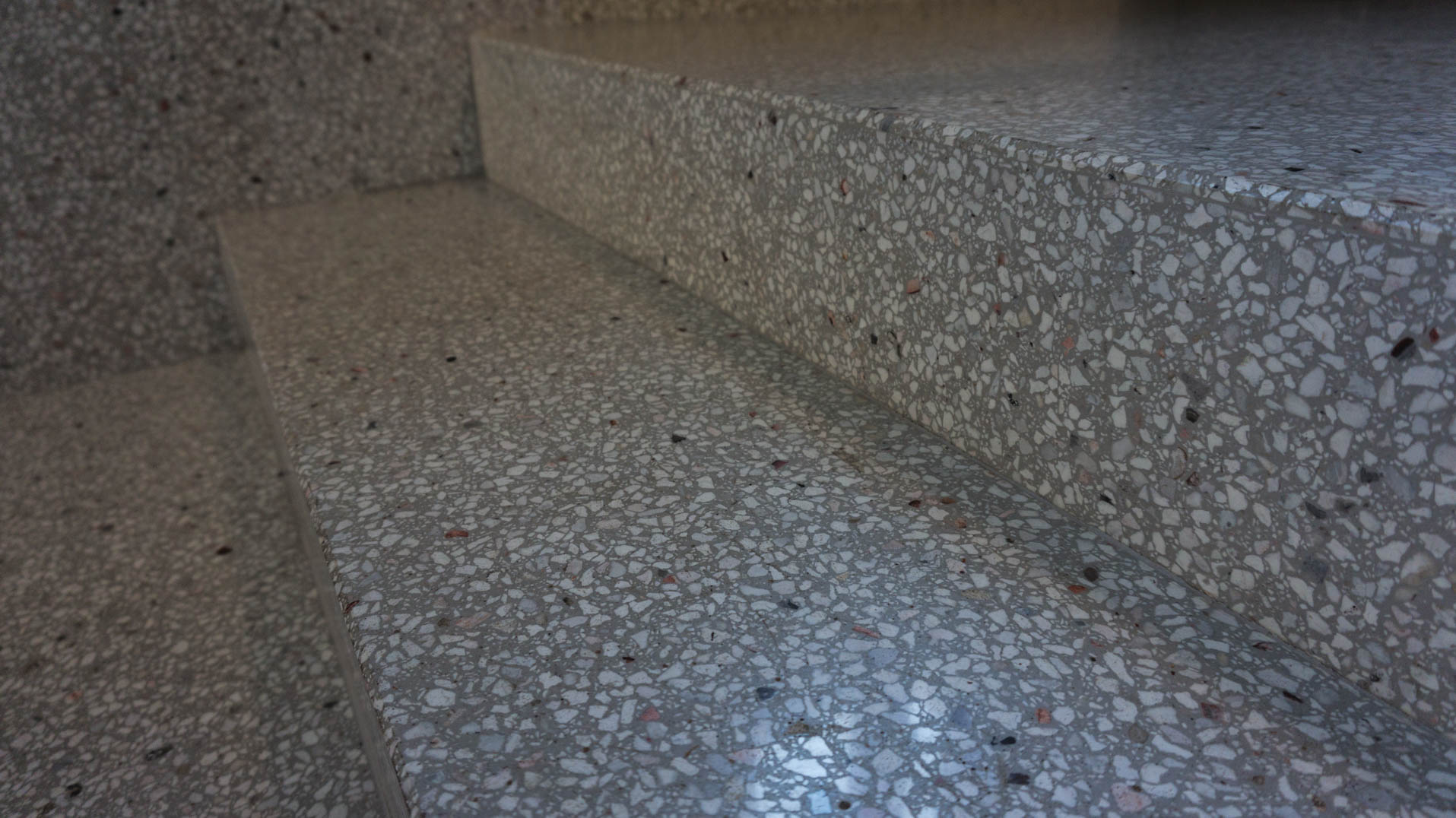 grey epoxy terrazzo white marble