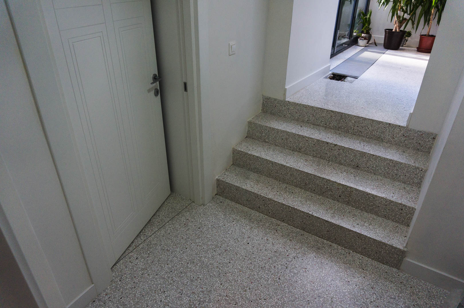 light grey epoxy terrazzo