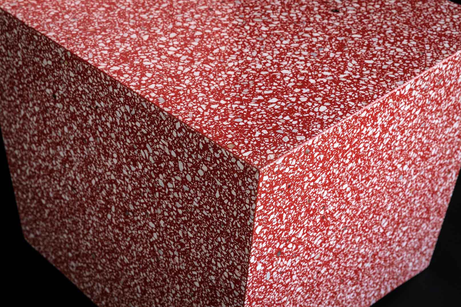 red accent terrazzo chair