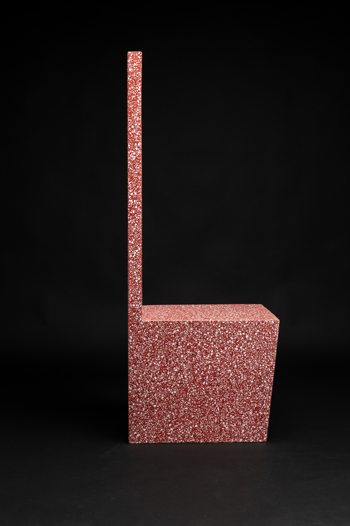 red terrazzo chair