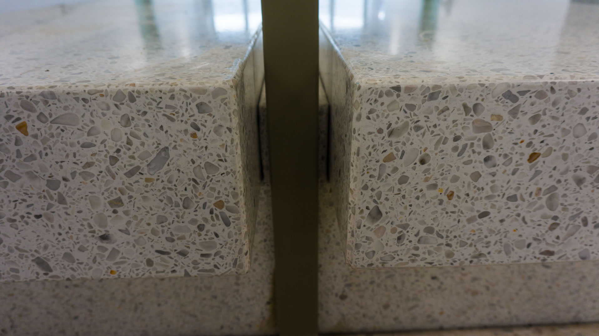 terrazzo bench angle detail