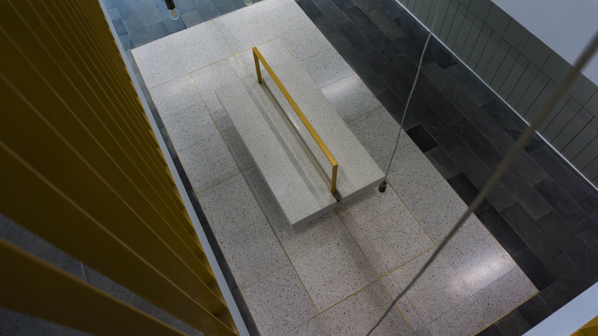 terrazzo bench brass frame