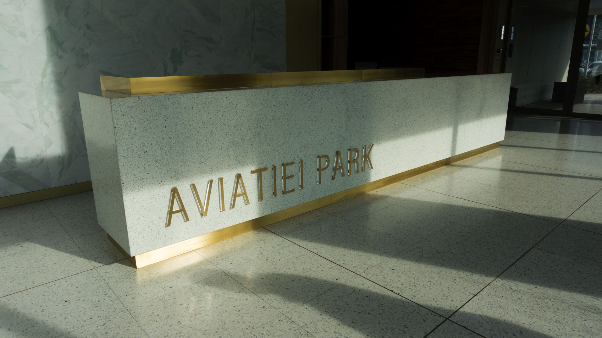 terrazzo desk for the reception area