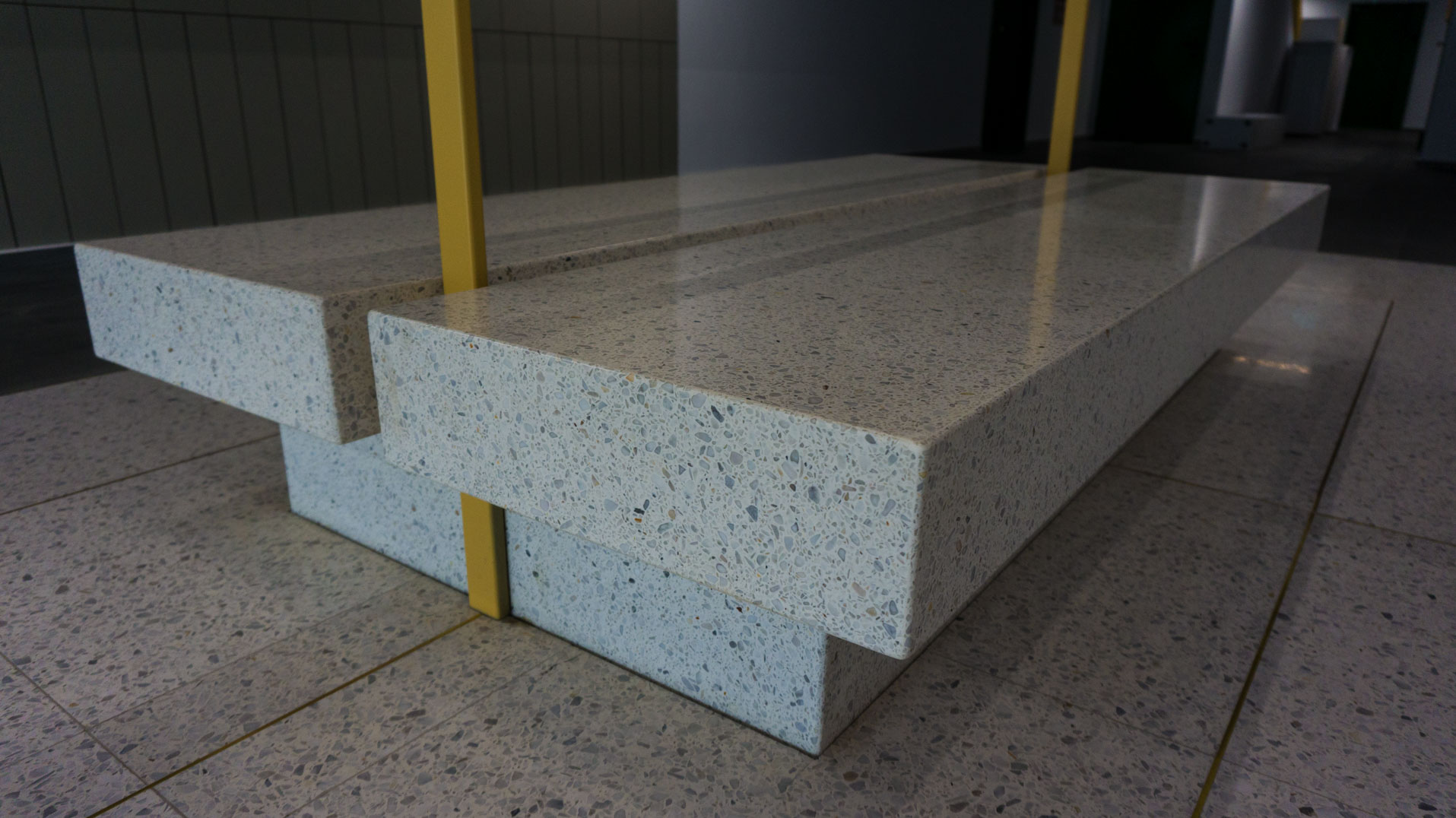 terrazzo lobby bench