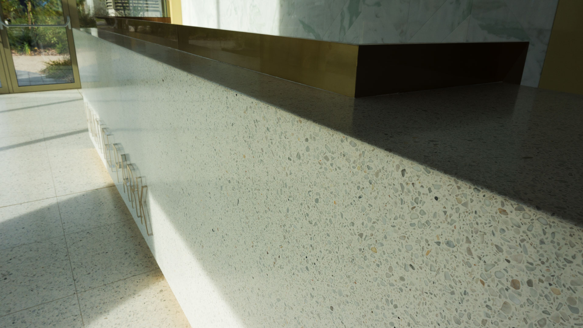 terrazzo lobby reception counter