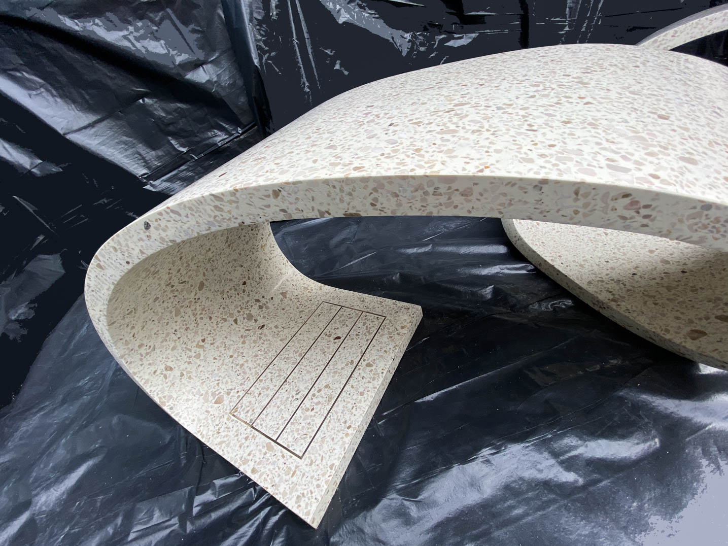 shaped curved terrazzo