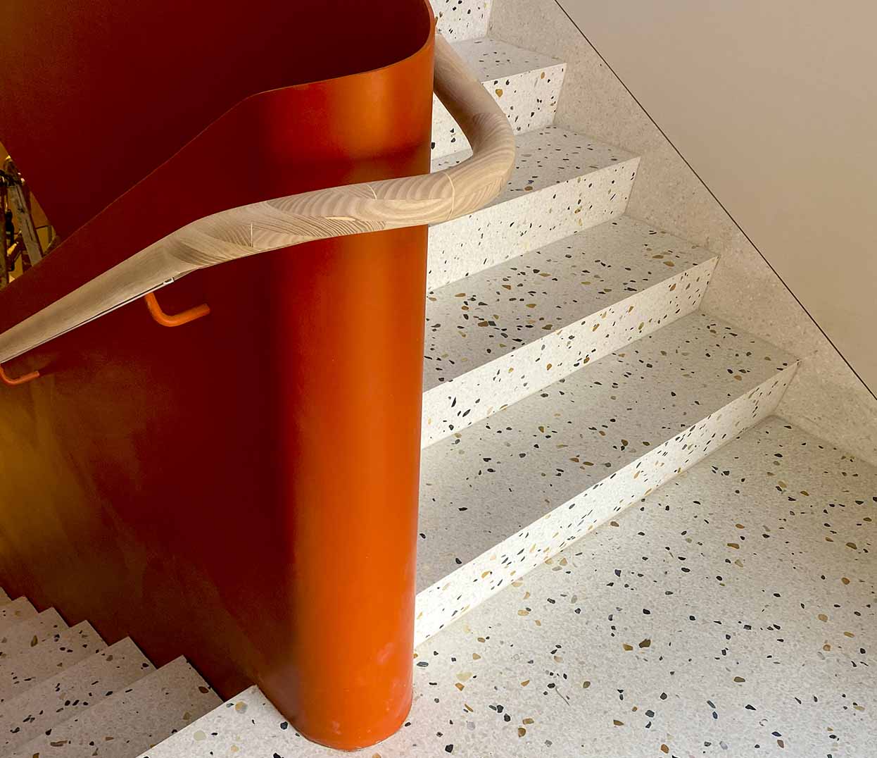 building interior design with terrazzo