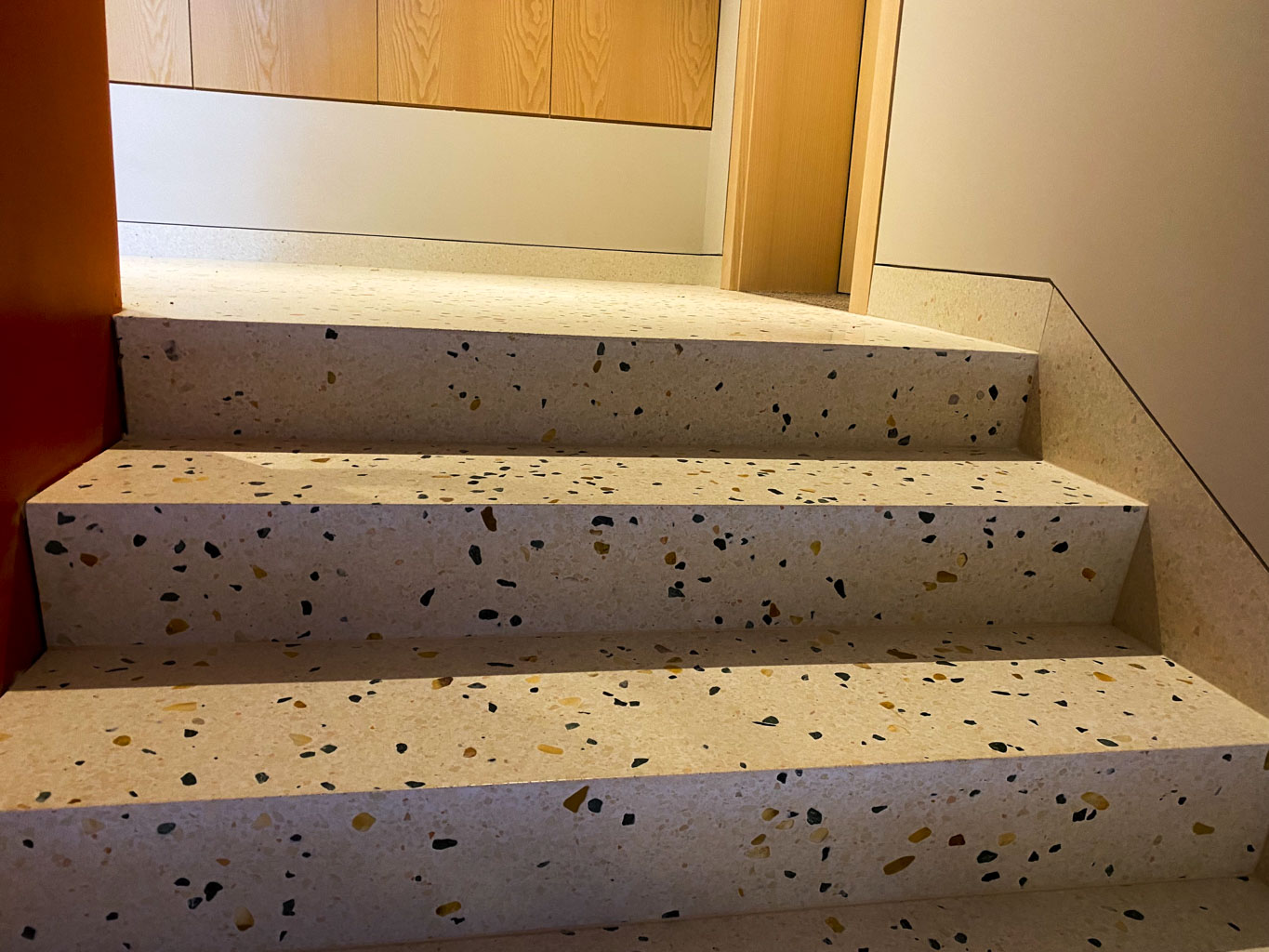 interiors with terrazzo stairs