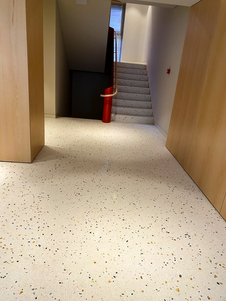 residential building lobby design terrazzo flooring
