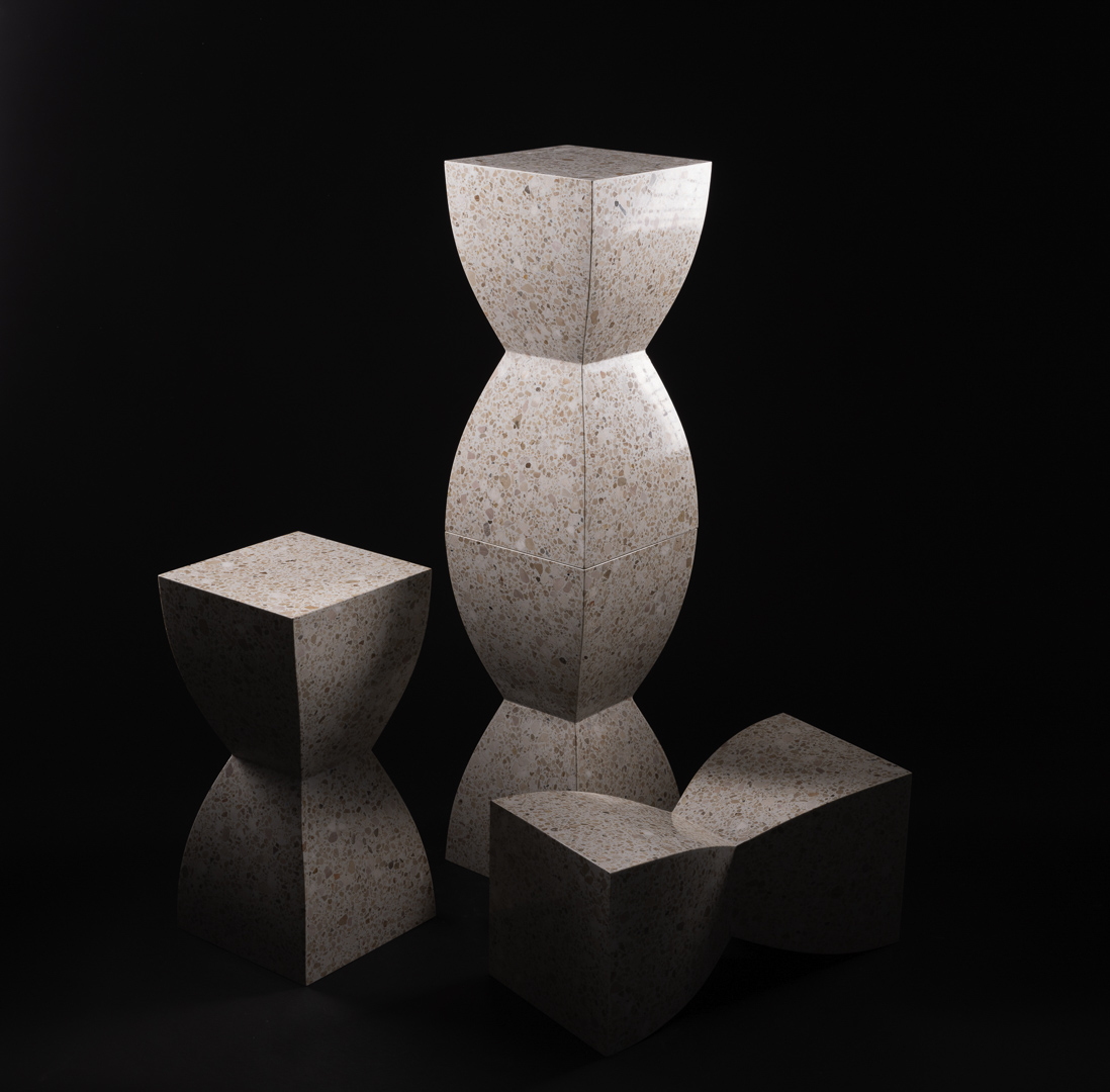 modular terrazzo objects inspired by Brancusi's Endless Column