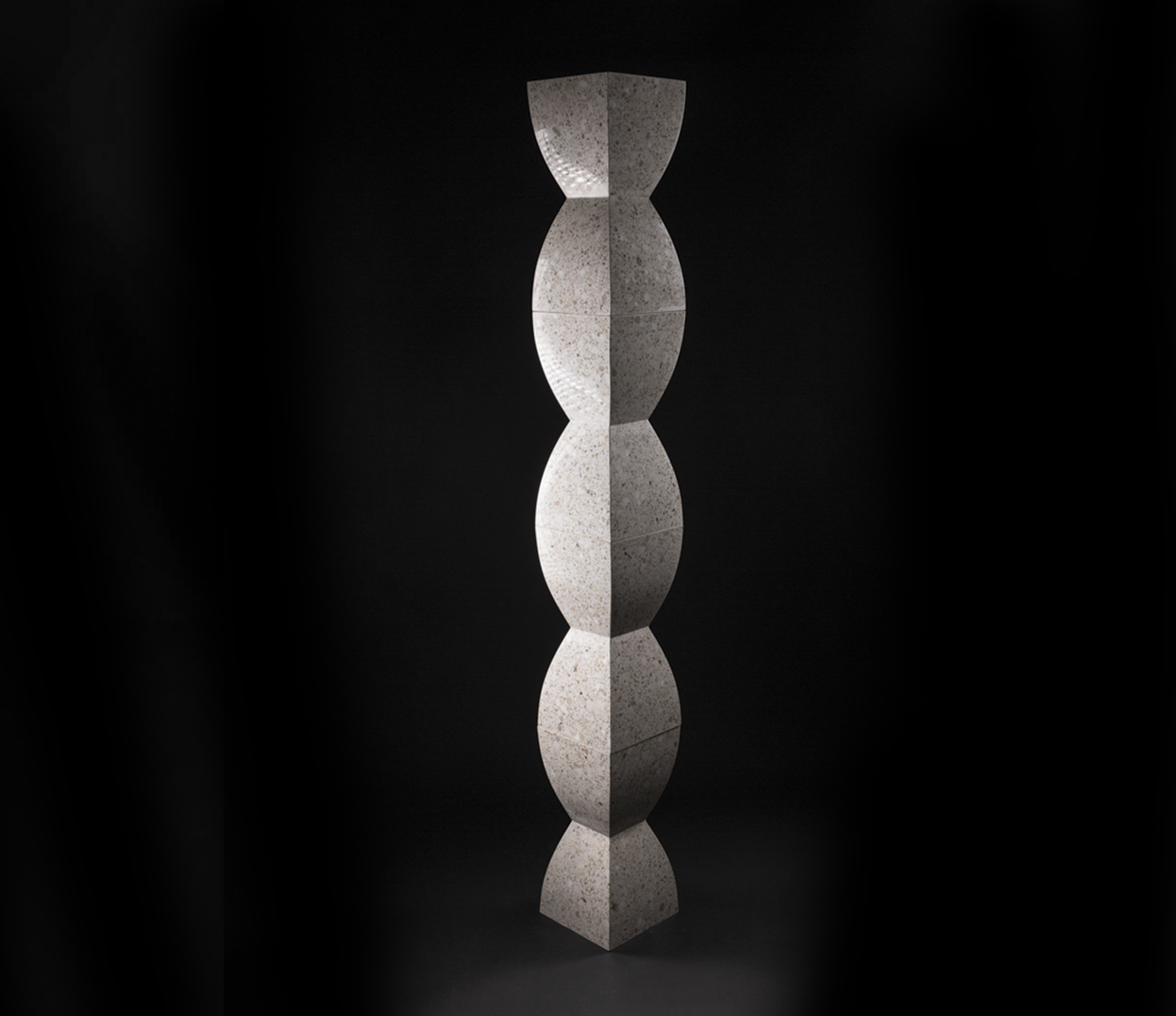 terrazzo object inspired by Brancusi's Endless Column