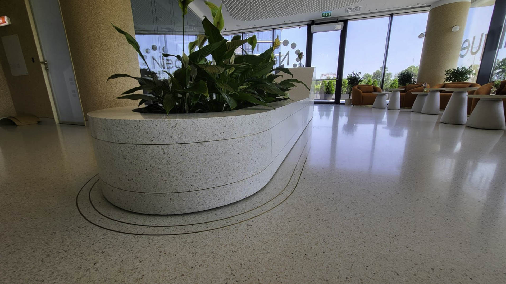 neoclinique terrazzo reception desk