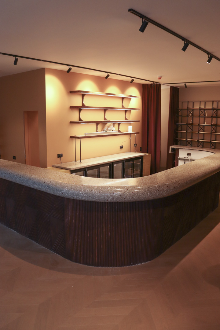 8m long terrazzo bar top shows the extraordinary design possibilities of terrazzo